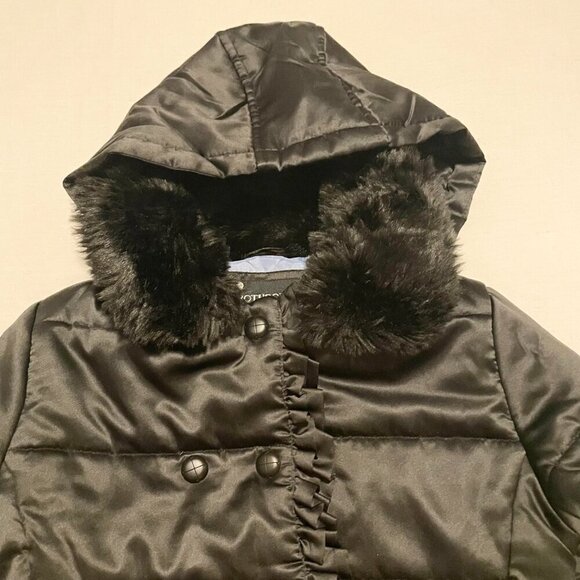 Rothschild Black Hooded Jacket Kids Girls Small 7/8 Coat - Picture 2 of 16